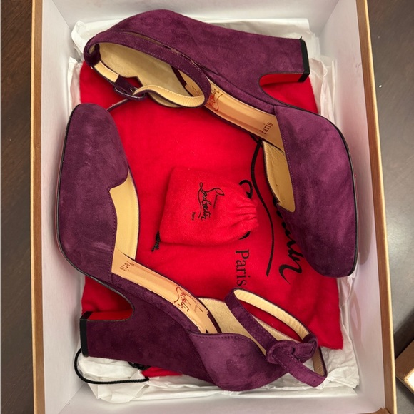 Christian Louboutin Deep Purple Suede Pumps - Picture 6 of 8